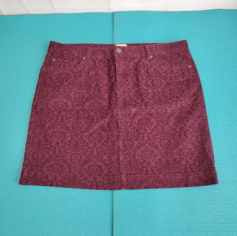 G.H Bass & Co. Womens Floral Corduroy Pencil Straight Mini Skirt Size 12